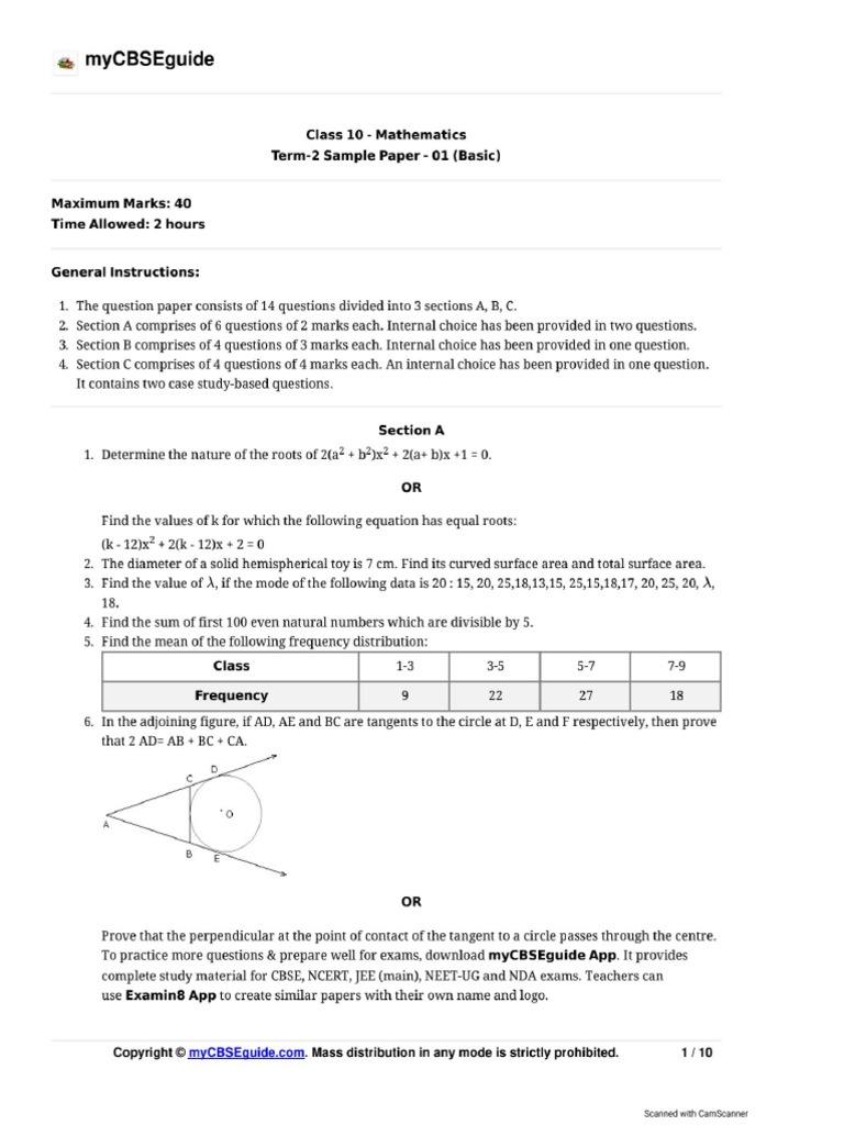 10 Basic Math - Paper-1 | PDF
