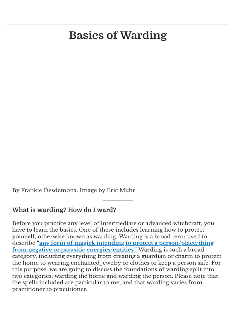 Basics of Warding – the Witchcraft Collective | PDF