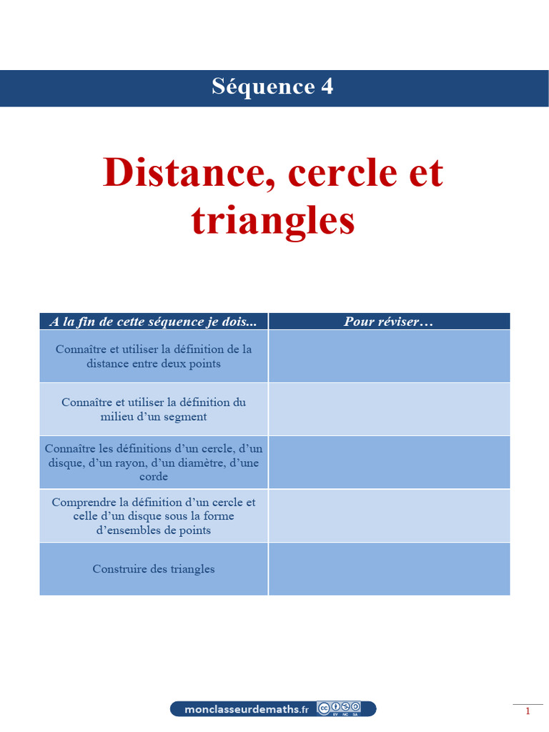 Séquence Complète - Distance Cercle Et Triangles | PDF | Cercle | Triangle