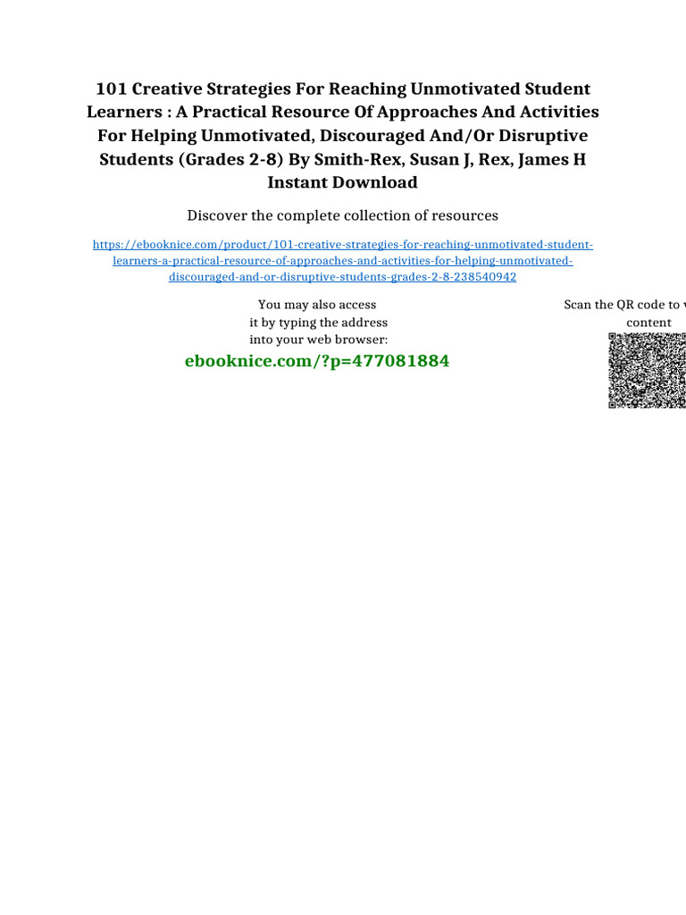 101 creative strategies for reaching unmotivated student learners : a ...