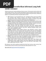 Download Enam Cara Memberikan Informasi Yang Baik Untuk Customer by Saroyo Athallah SN99670994 doc pdf