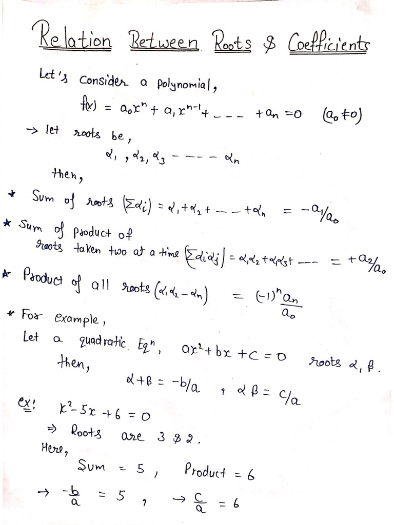 Algebra Roots and Coff | PDF