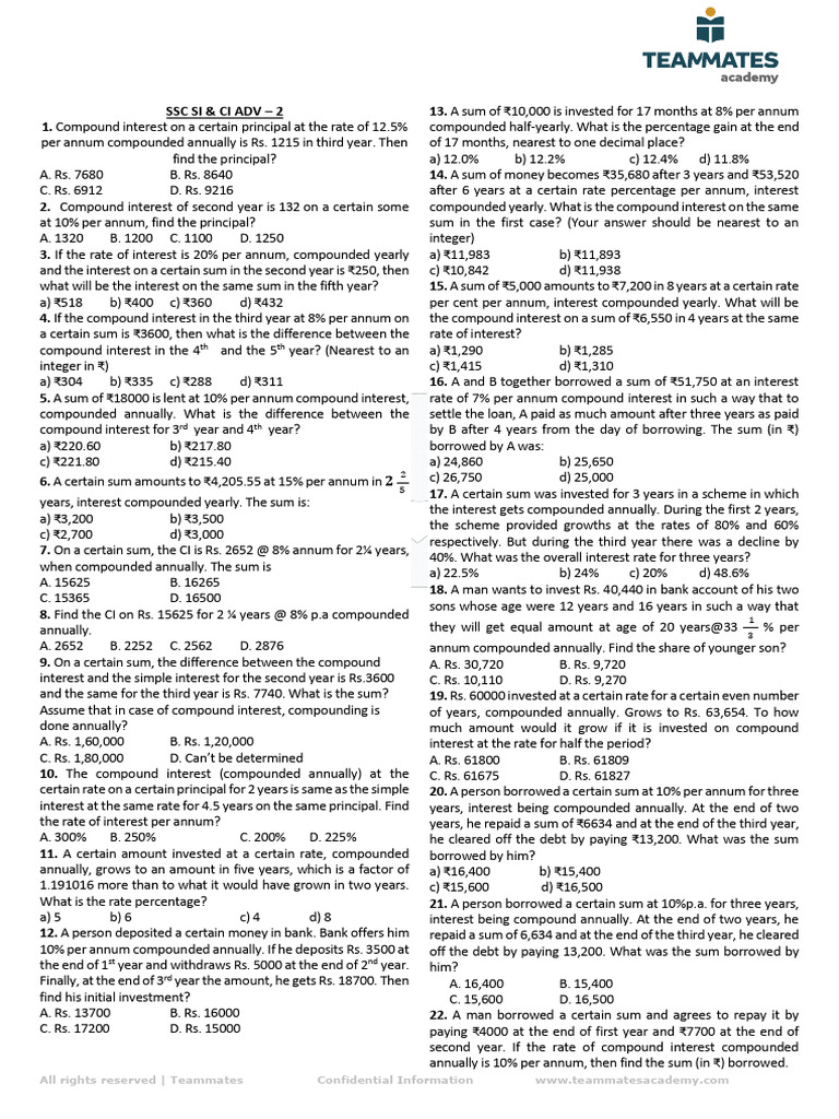 SI & CI & Instalment ADV - 2-RMS - (27-11-2025) | PDF | Interest | Debt