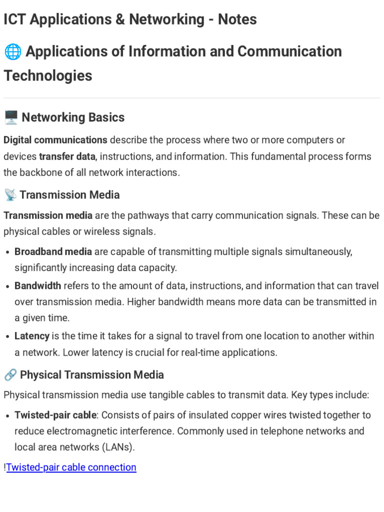 Lec 6-10 ICT Applications Networking | PDF | Computer Network | Osi Model