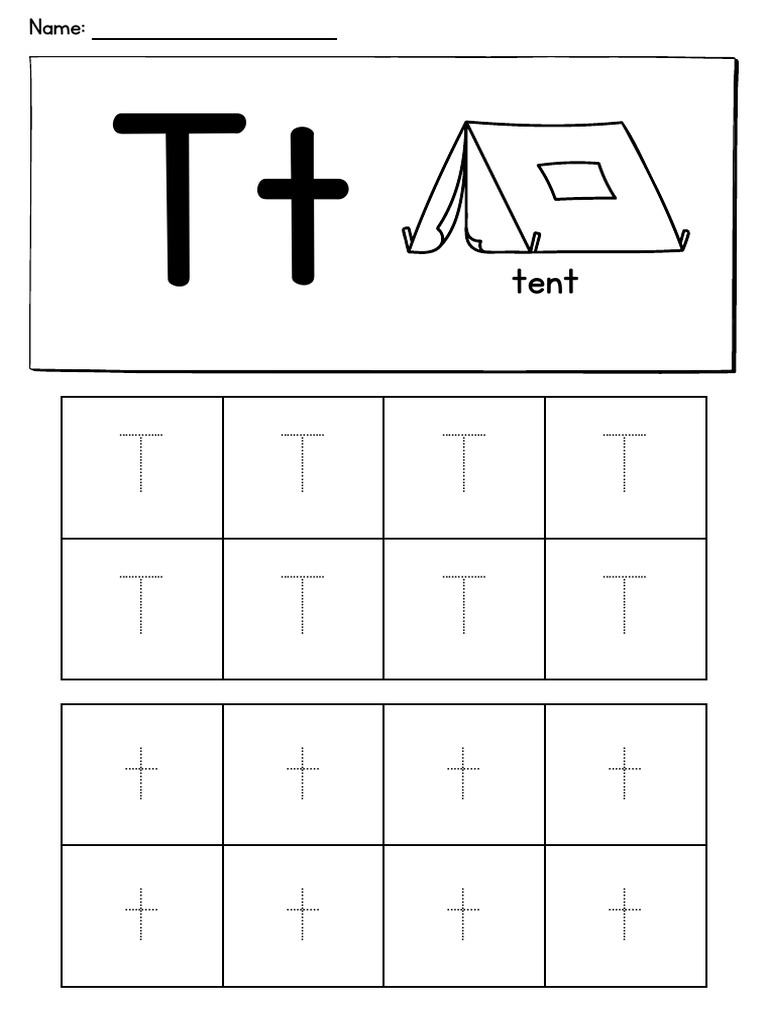 Letter T Tracing Worksheet | PDF