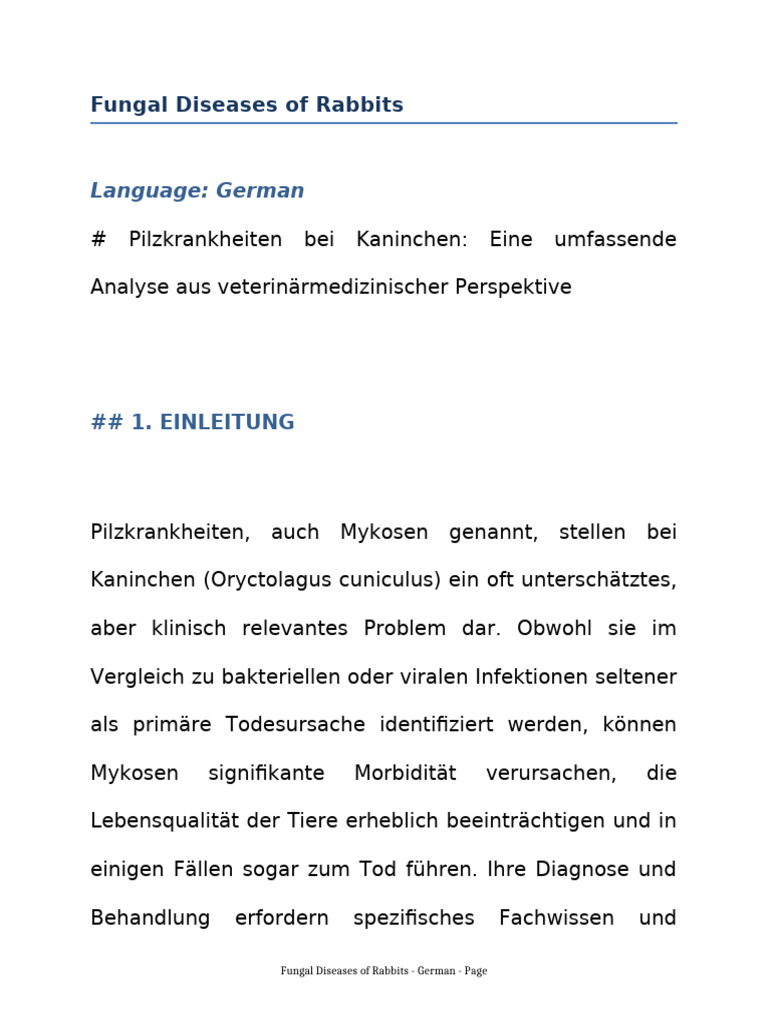 Fungal Diseases Rabbits German 20260211 091642 | PDF