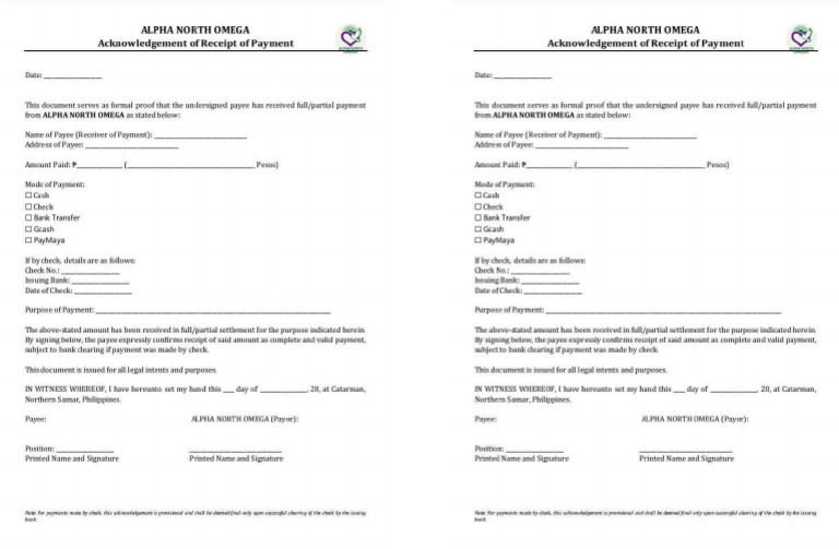 Acknowledgement Receipt Form | PDF