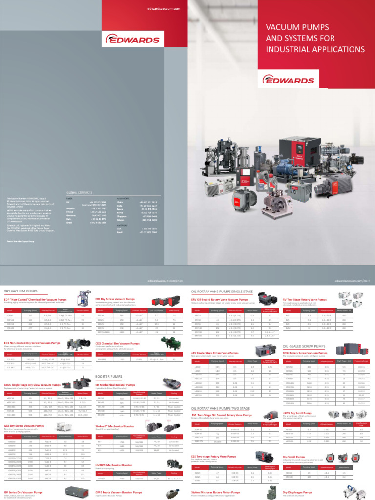 Edwards Product Catalouge V6 | PDF | Vacuum | Pump