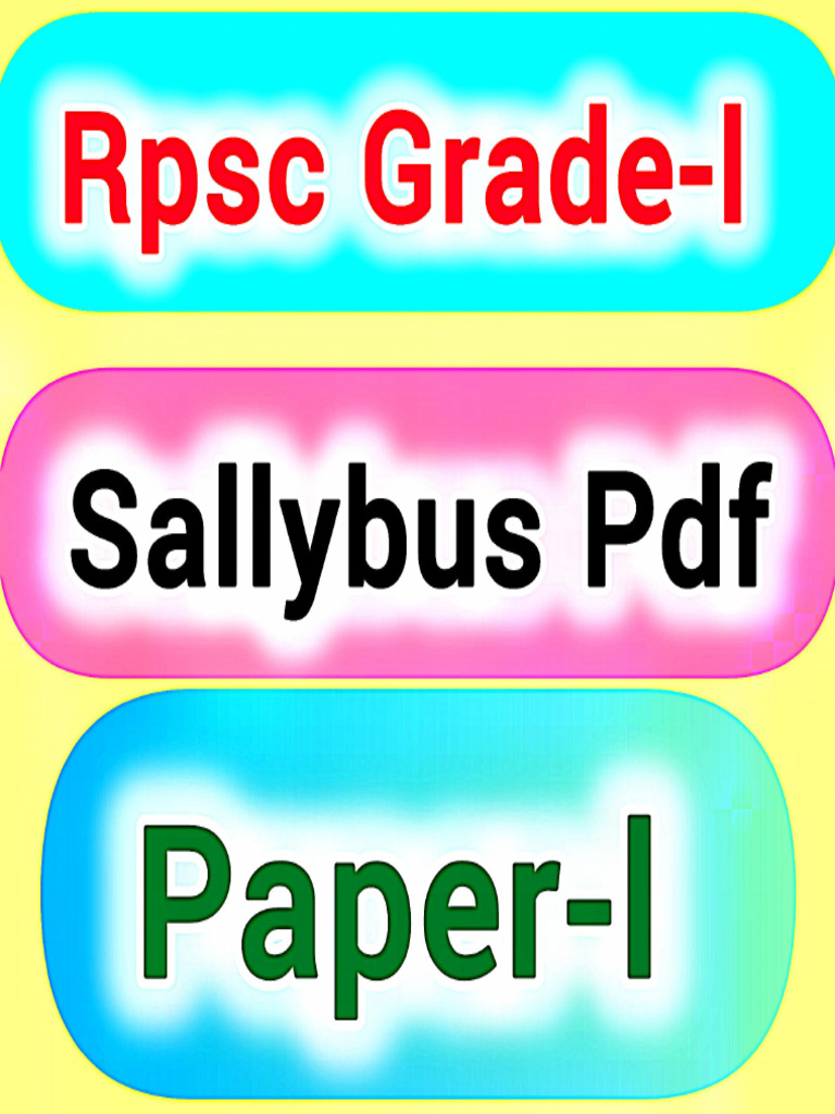 RPSC Grade-L Sallybus (Paper-1st) | PDF