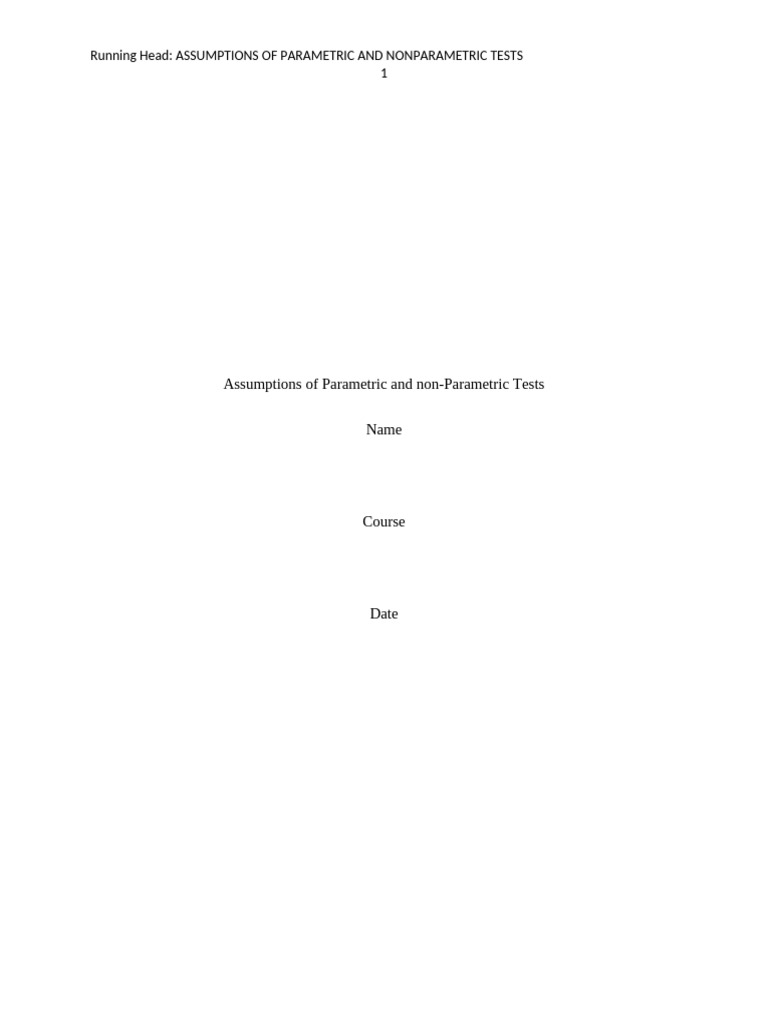 Assumptions of Parametric and Nonparametric Tests Edited | PDF ...