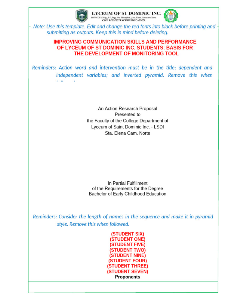 Template 1 Prelim Midterm Title Defense | PDF | Communication | Etiquette
