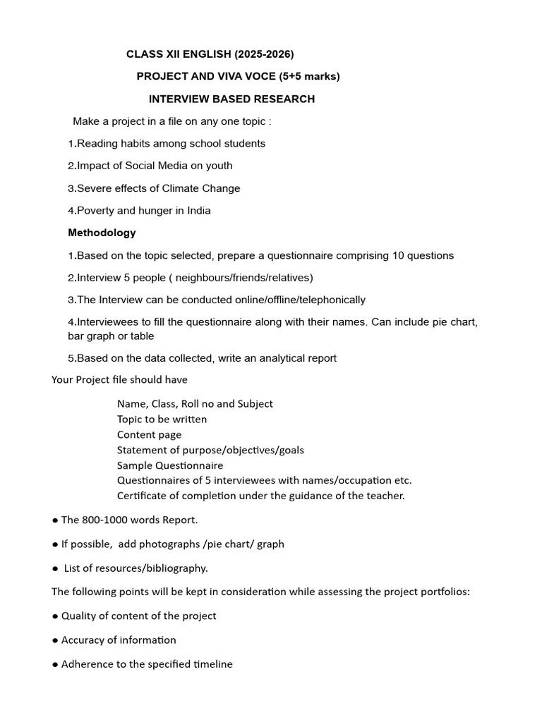 1.project Work Class Xii - 2025-26 | PDF
