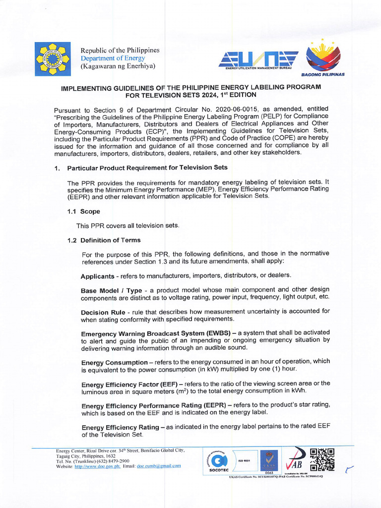 PELP Implementing Guidelines For TV Sets 2024 1st Edition | PDF