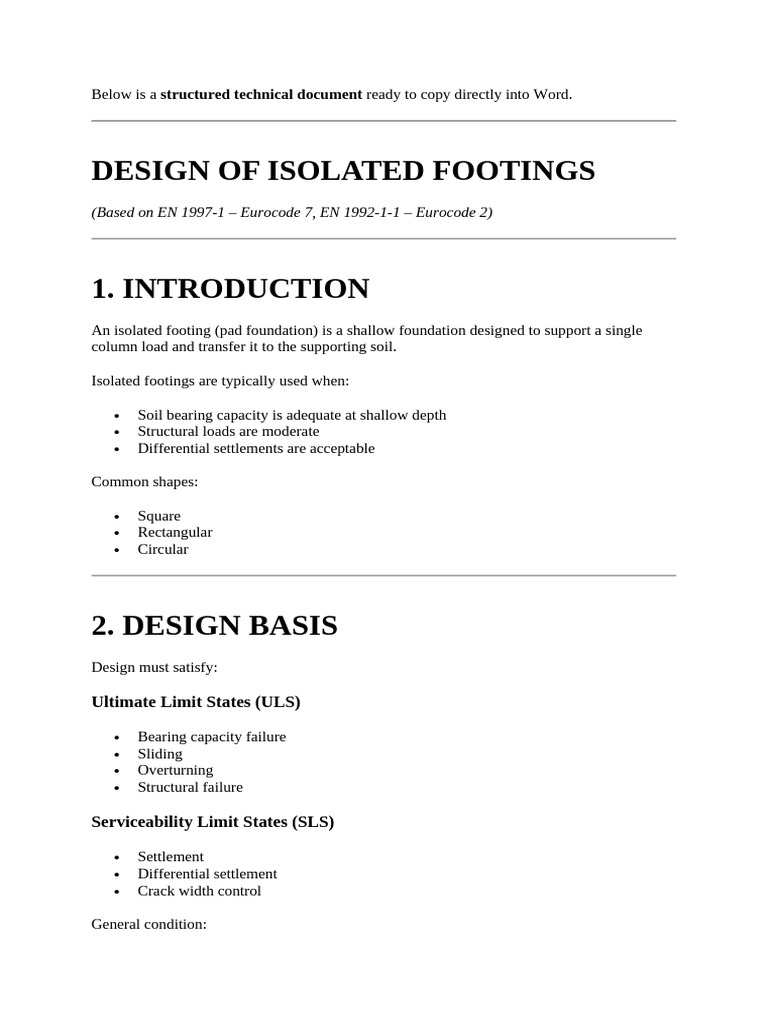 04. Isolated Footing - Copy | PDF | Mechanical Engineering | Structural ...