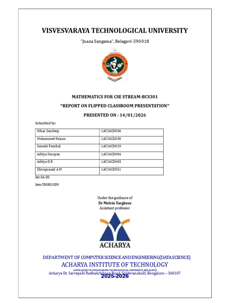 Maths Report Front | PDF