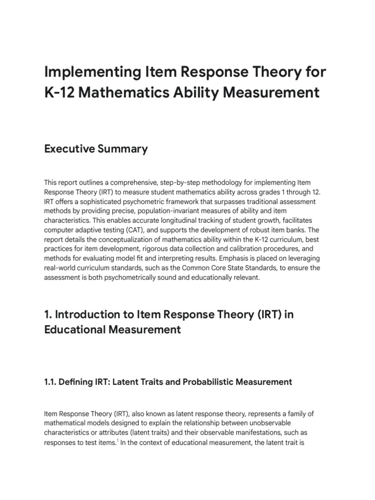 Implementing IRT For Math Ability | PDF | Mathematics