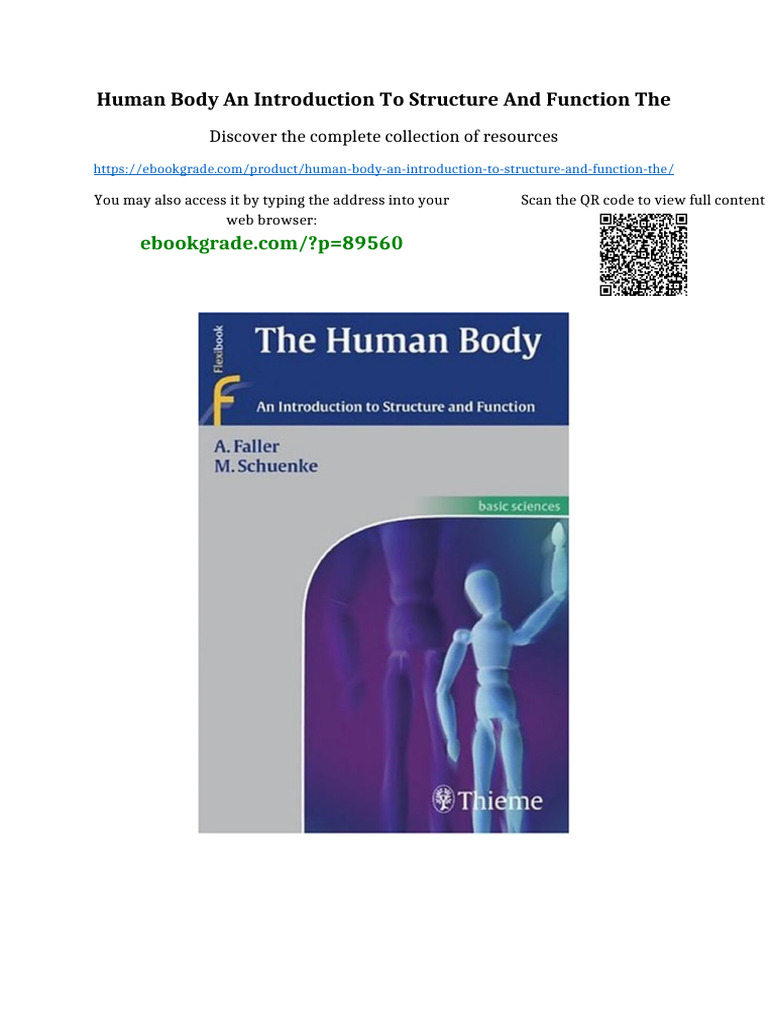 Human Body An Introduction To Structure and Function The Full | PDF