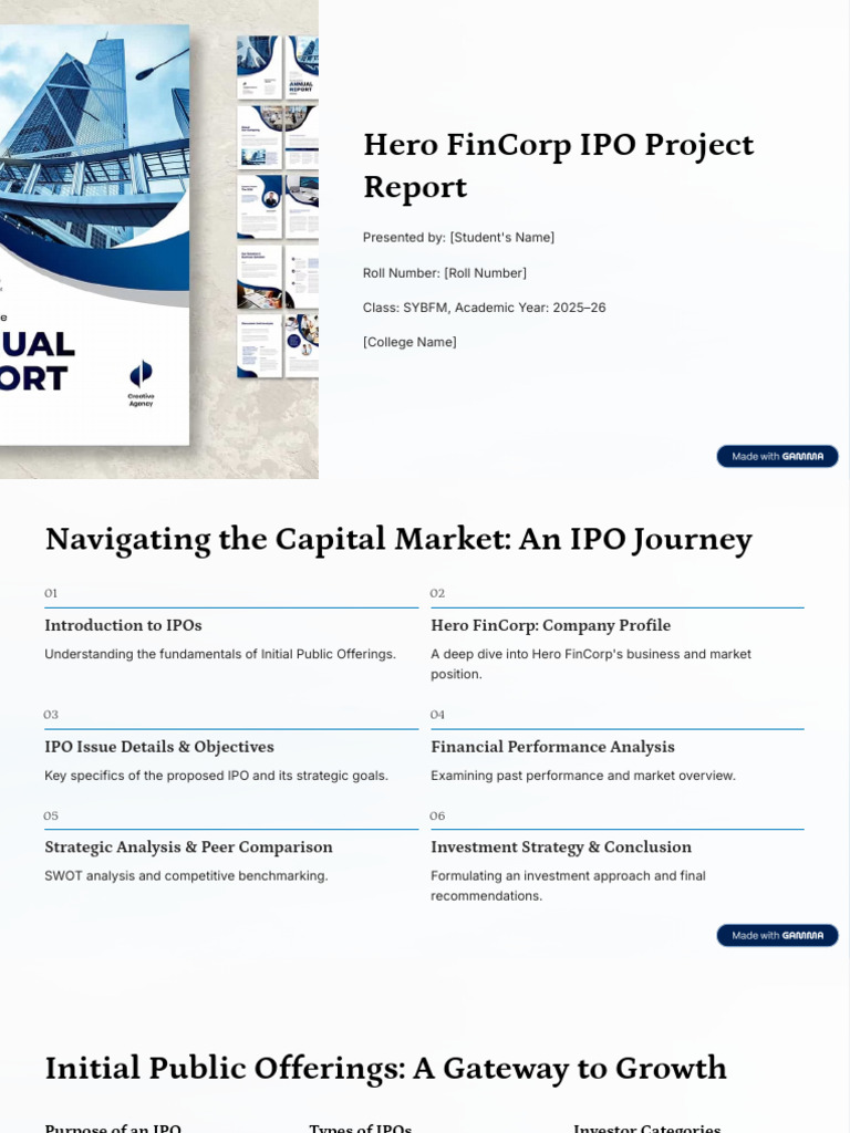 Hero FinCorp IPO Project Report | PDF | Initial Public Offering | Investing