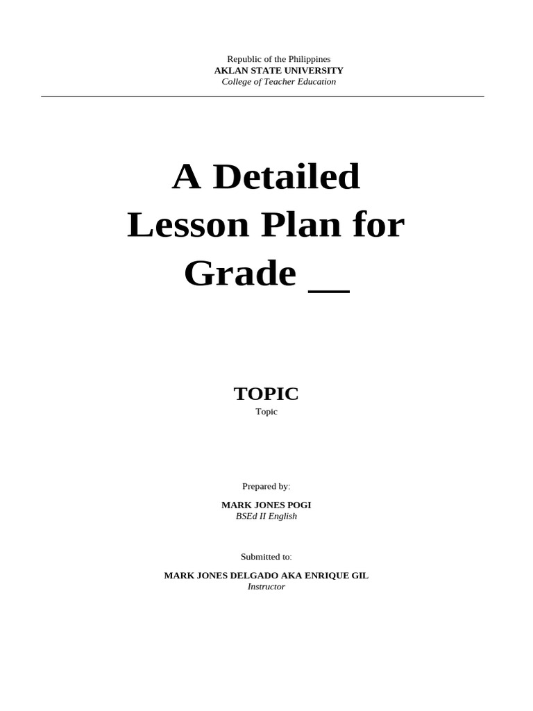 Detailed LP Format | PDF