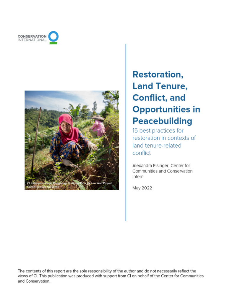 Restoration, Land Tenure, Conflict, and Opportunities in Peacebuilding ...