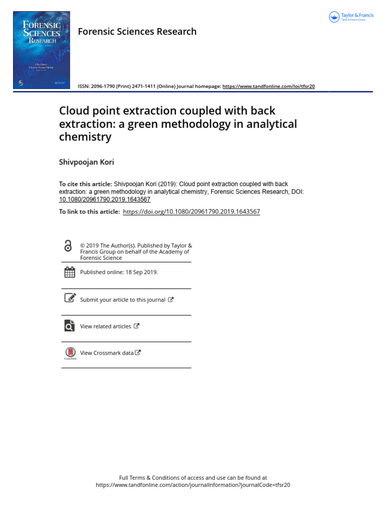 Cloud Point Extraction Coupled With Back Extractio | PDF | Surfactant ...