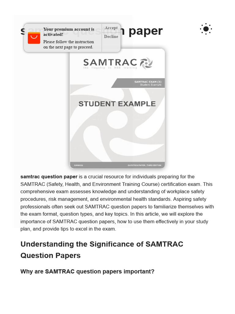 SAMTRAC QP Analysis | PDF | Safety | Occupational Safety And Health