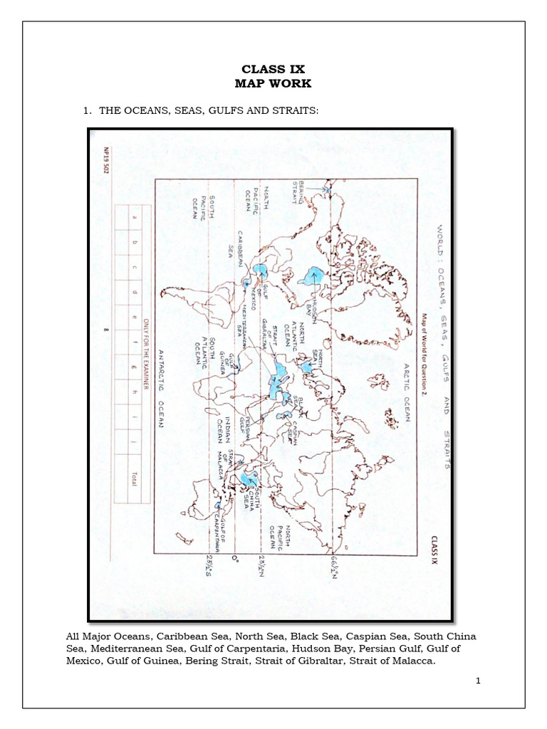 Cl9 Mapwork 2024-25 | PDF