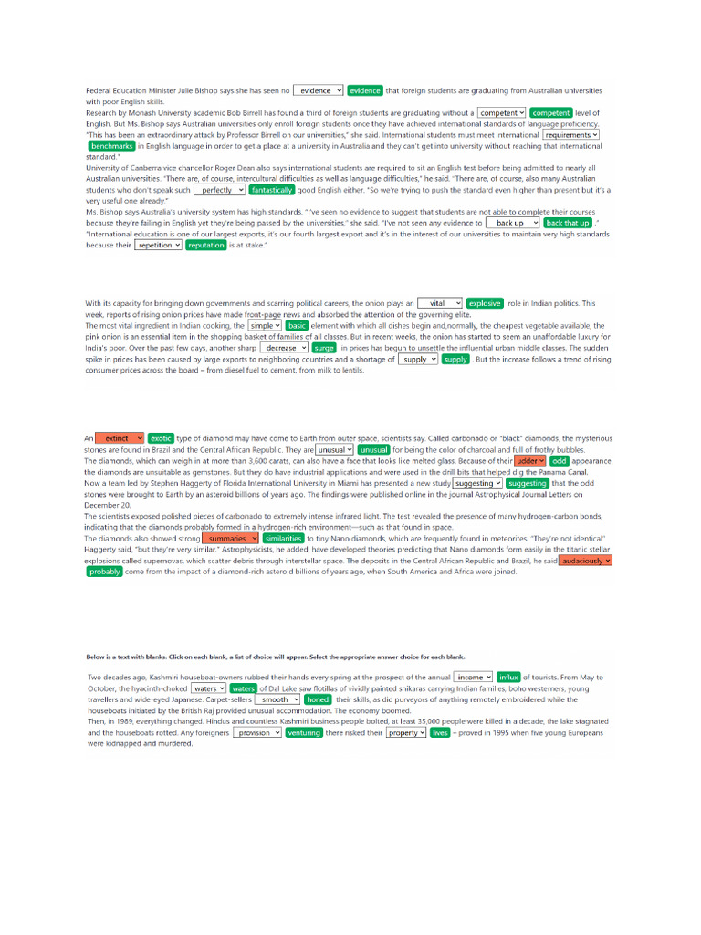 PTE Reading Examples | PDF