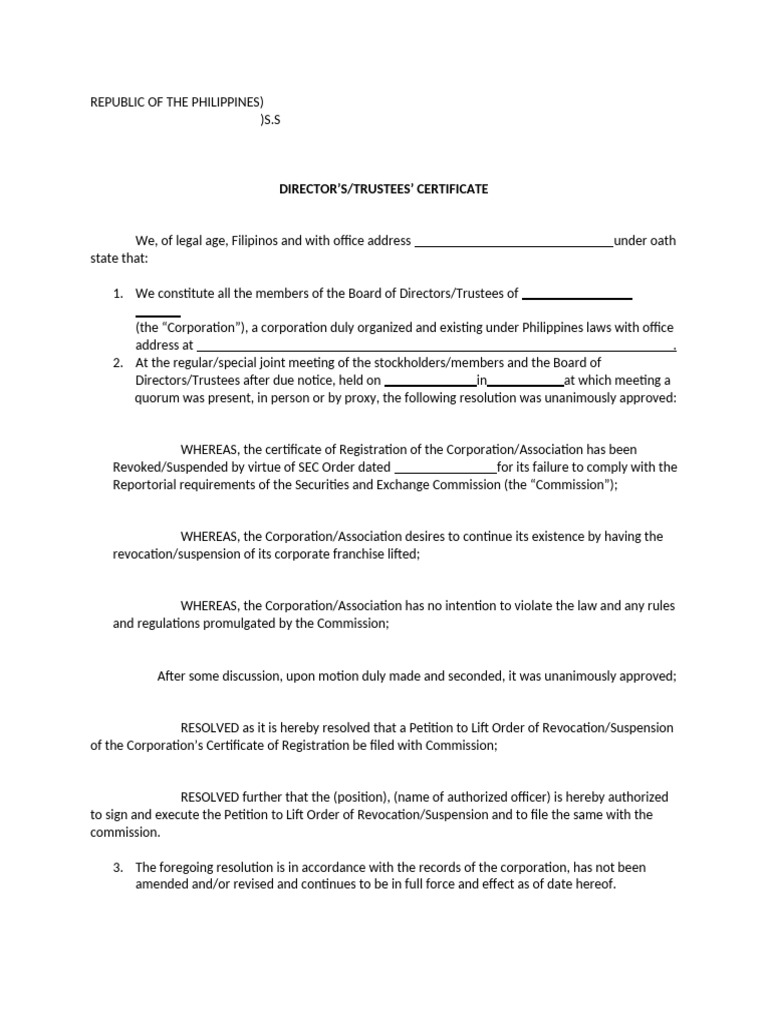 Directors Trustees | PDF