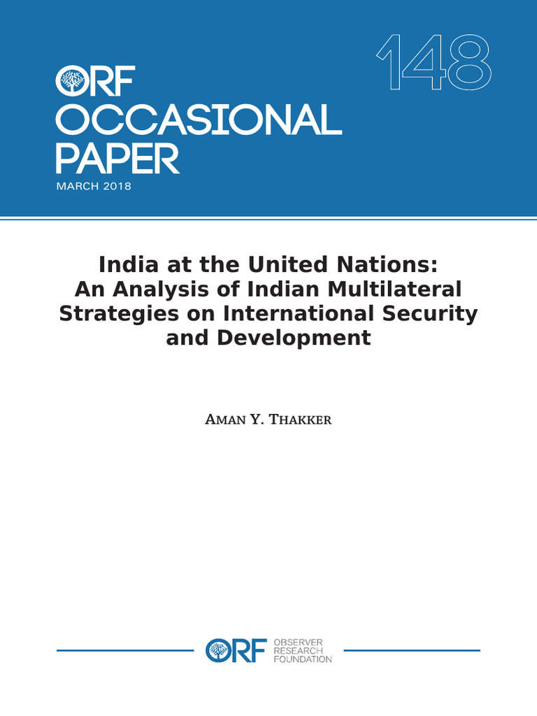 India at The United Nations:: An Analysis of Indian Multilateral ...