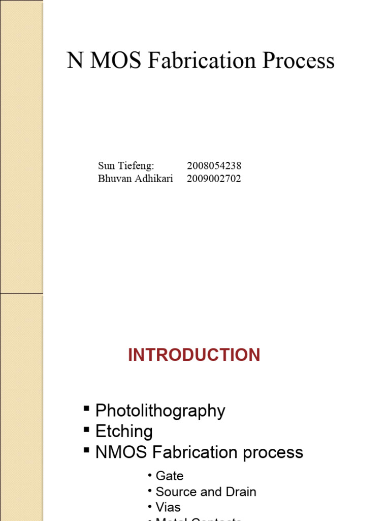 Nmos Fabrcation Process | PDF | Semiconductor Device Fabrication | Mosfet