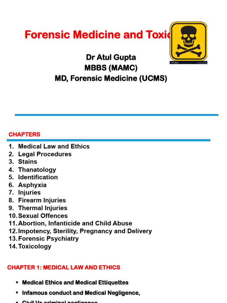 Forensic Medicine and Toxicology: DR Atul Gupta Mbbs (Mamc) MD ...