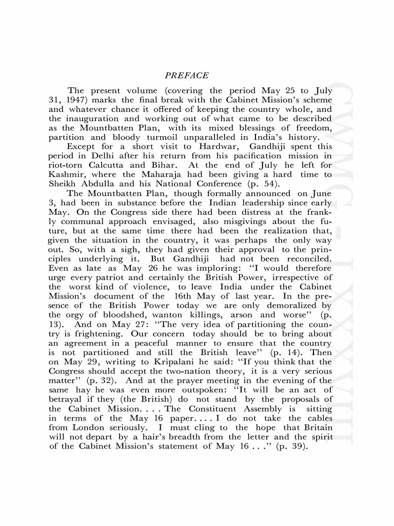 Preface CWMG Ks Vol 088 Lxxxviii | PDF | Partition Of India | Mahatma ...