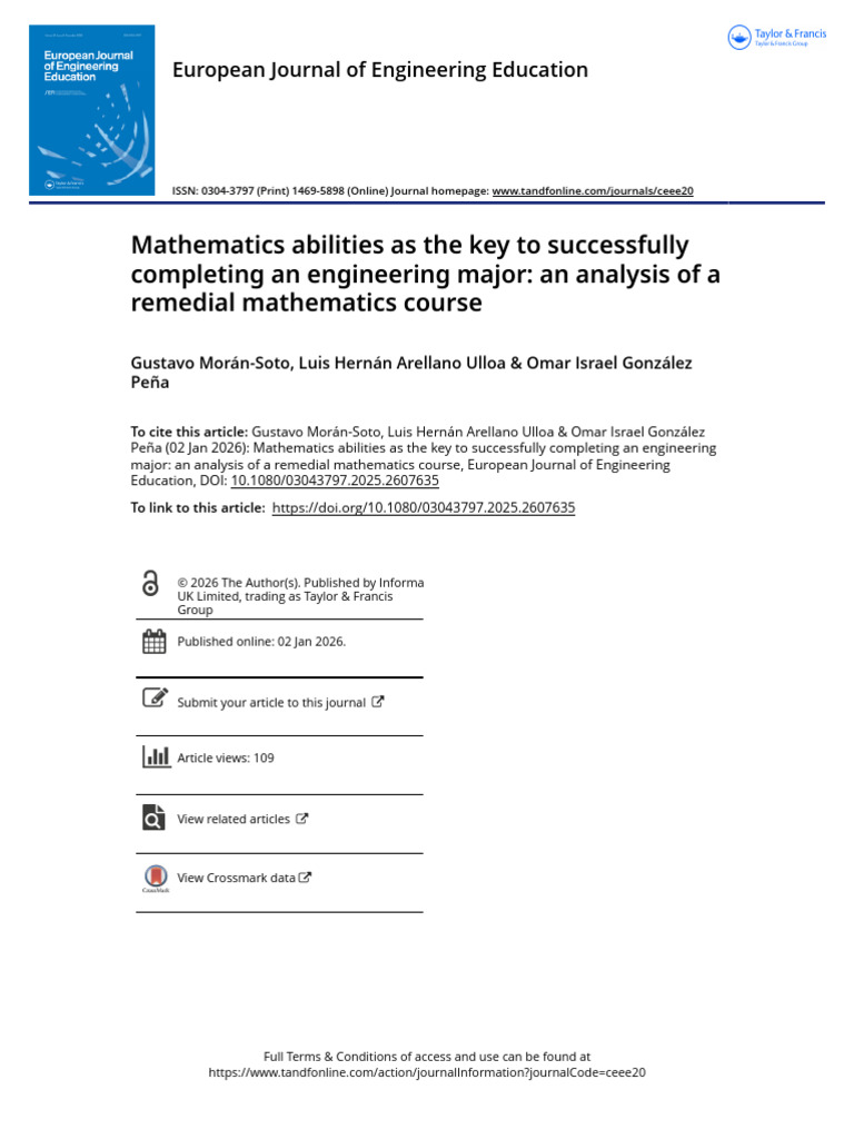 Mathematics Abilities As The Key To Successfully Completing An ...