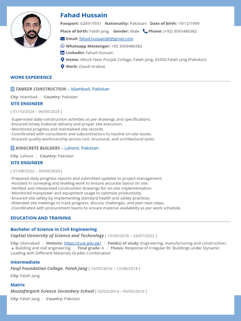 CV1 | PDF | Pakistan