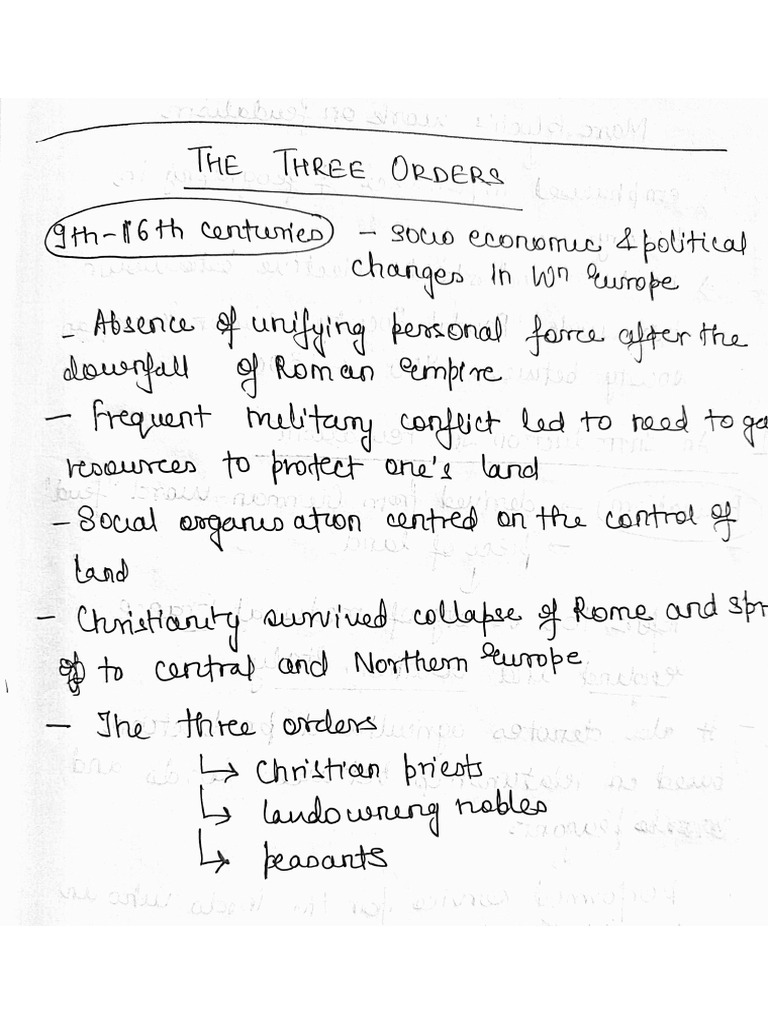 The Three Orders Part I | PDF