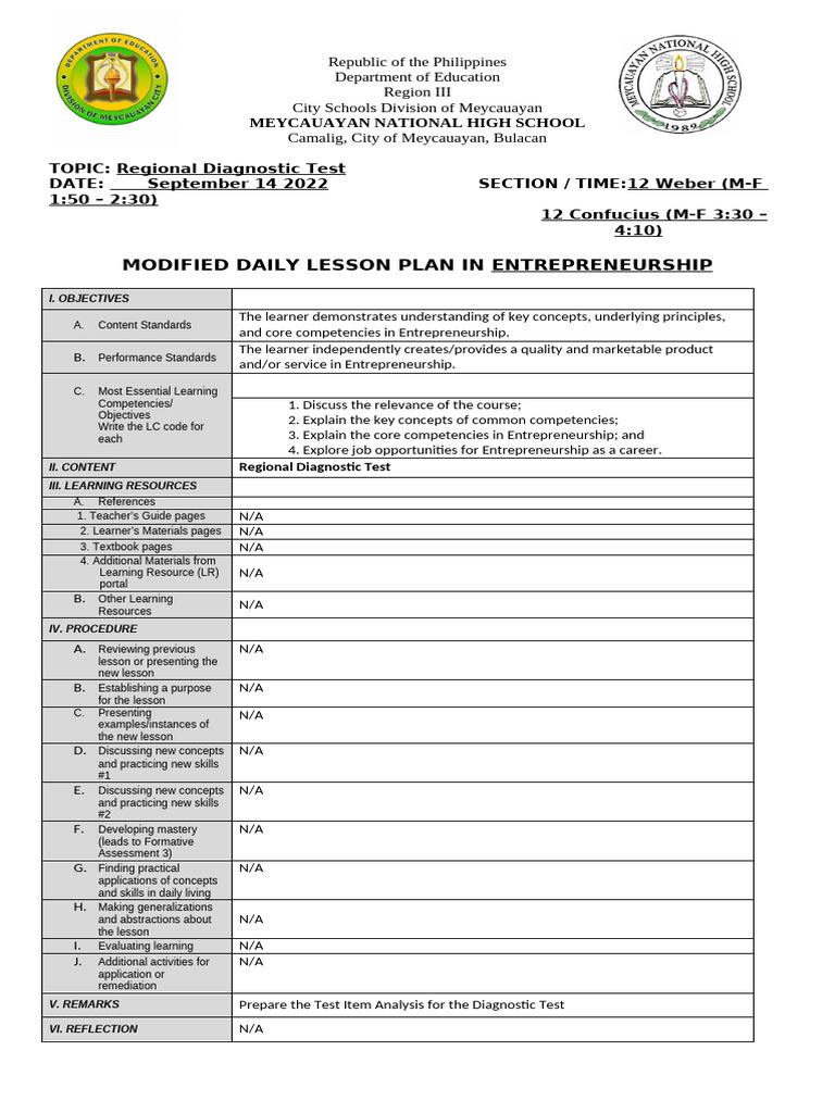 Entrep 10 | PDF | Learning | Educational Assessment