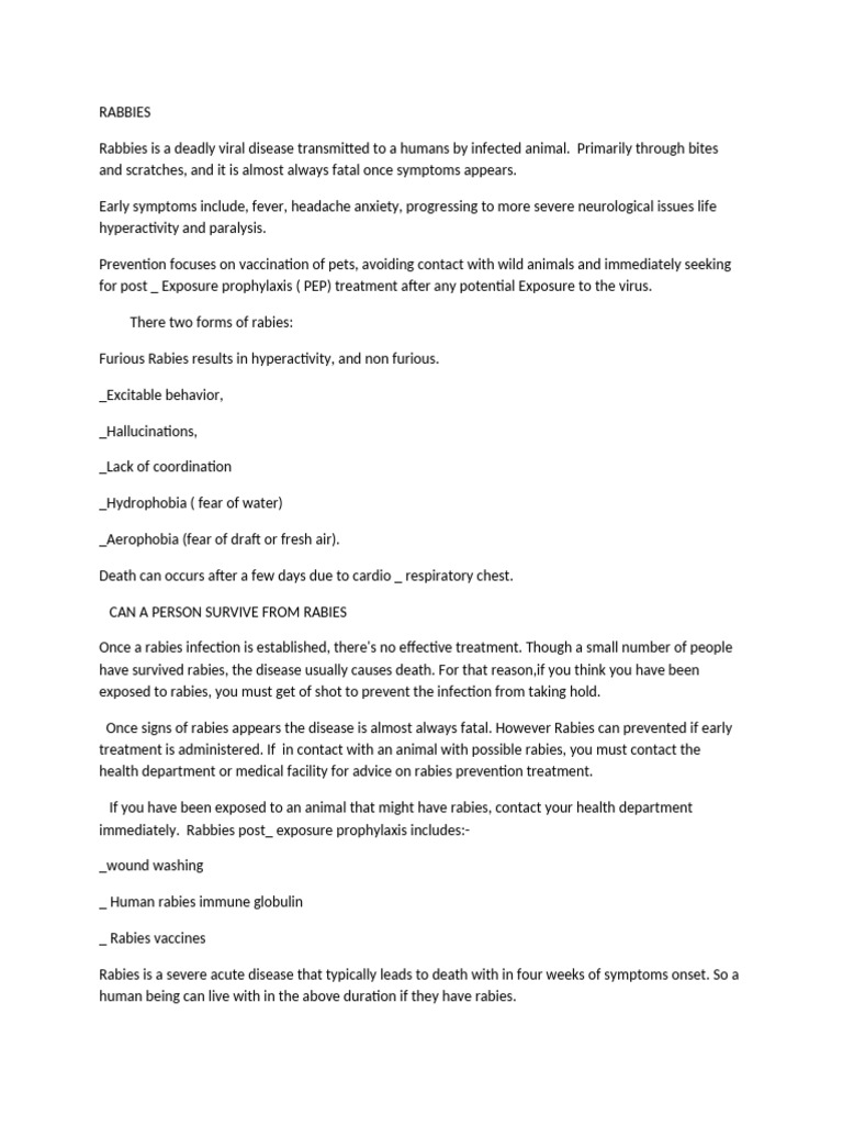RABBIES-WPS Office | PDF | Rabies | Human Diseases And Disorders