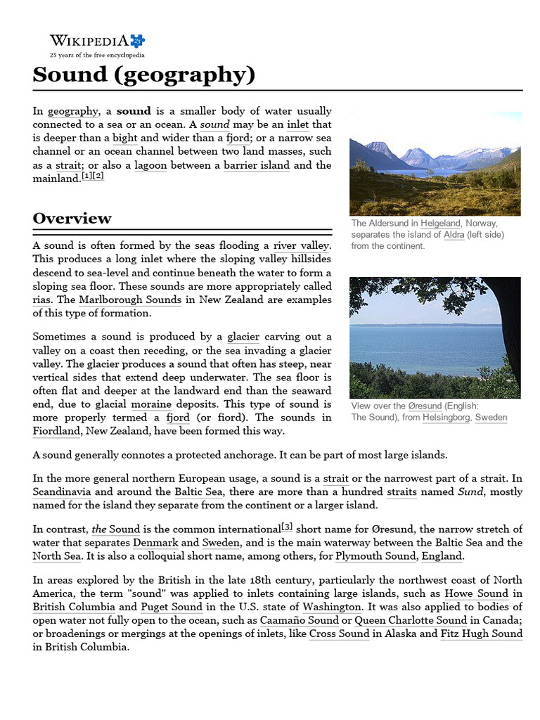 En.wikipedia.orgwikiSound (Geography) | PDF | Bodies Of Water | Linguistics
