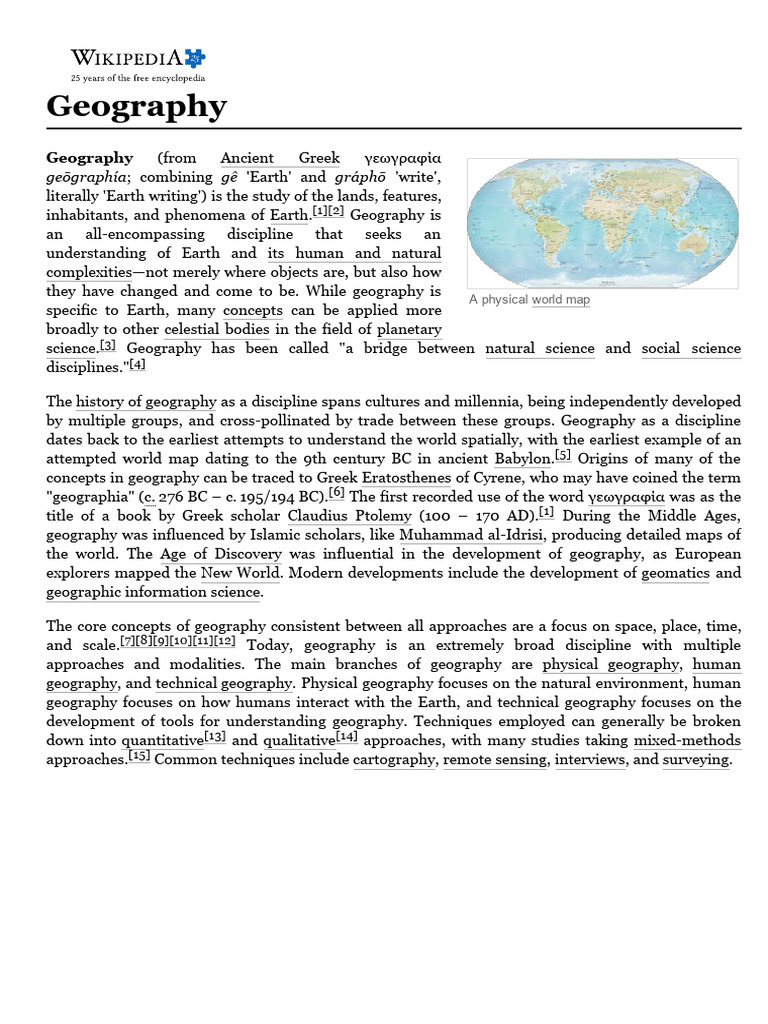 En.wikipedia.orgwikiGeography | PDF | Geography | Geographic ...