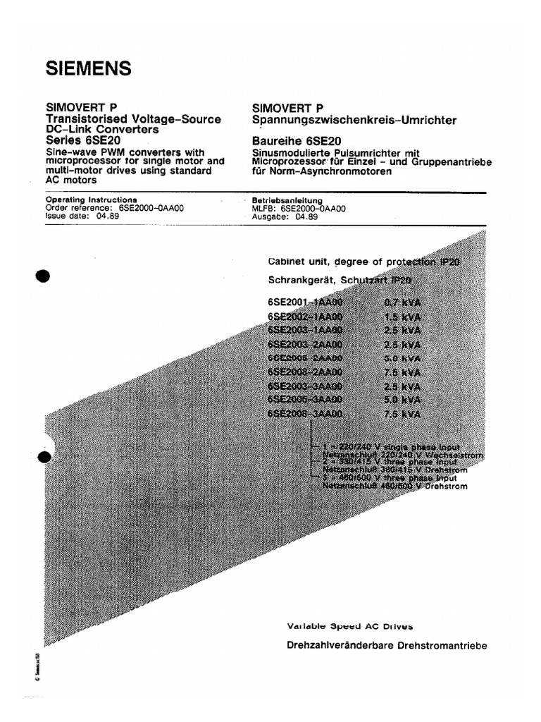 6SE20 | PDF