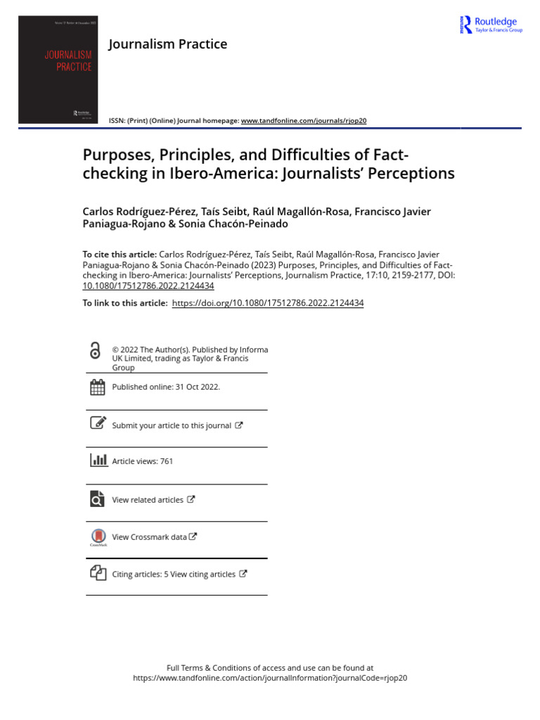 Purposes Principles and Difficulties of Fact-checking in Ibero-America ...