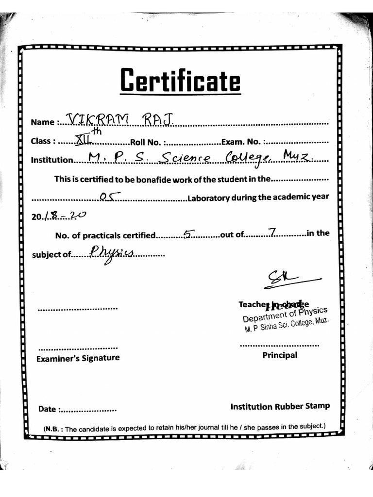 Physics Practical Copy 12th | PDF