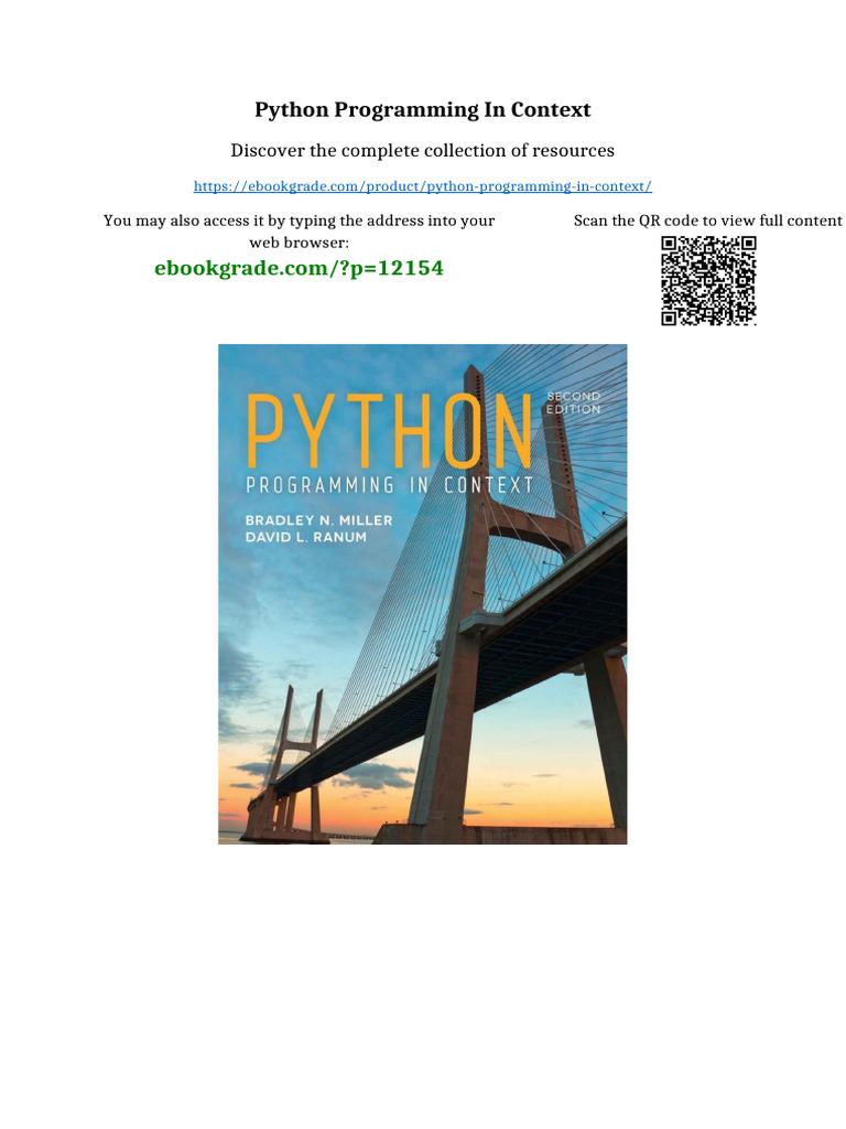 Python Programming in Context Available All Format | PDF | Intellectual ...