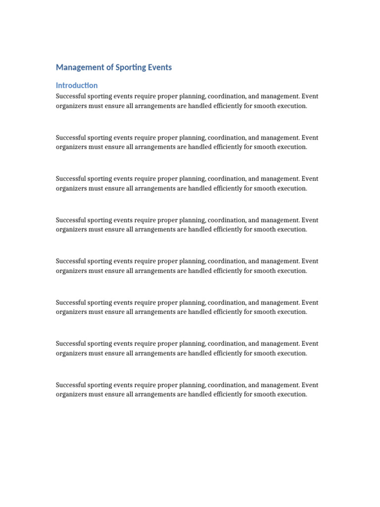 Material5 Management of Sporting Events Long | PDF | Business