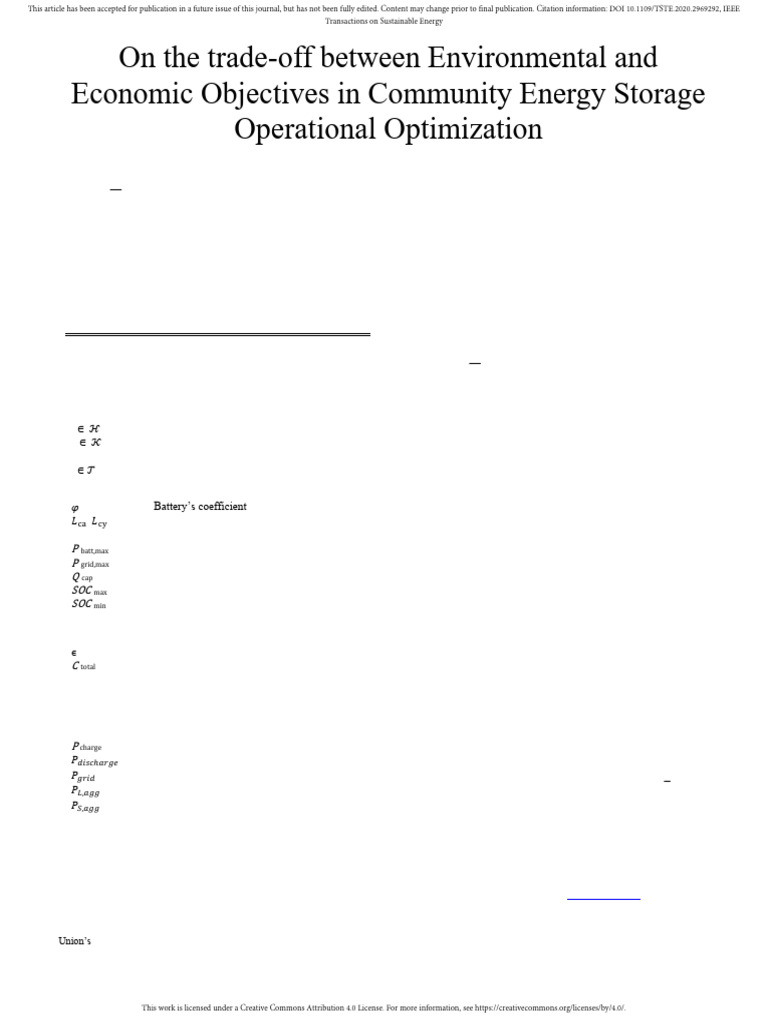 On The Trade-Off Between Environmental and Economic Objectives in ...