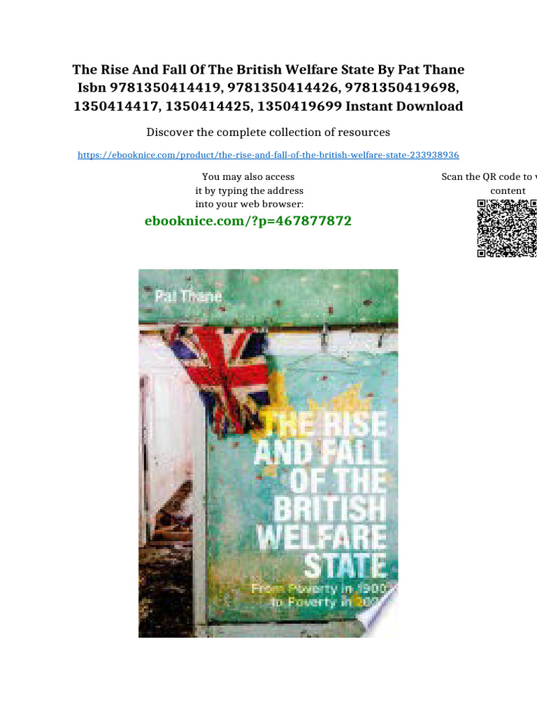 The Rise and Fall of The British Welfare State by Pat Thane ISBN ...