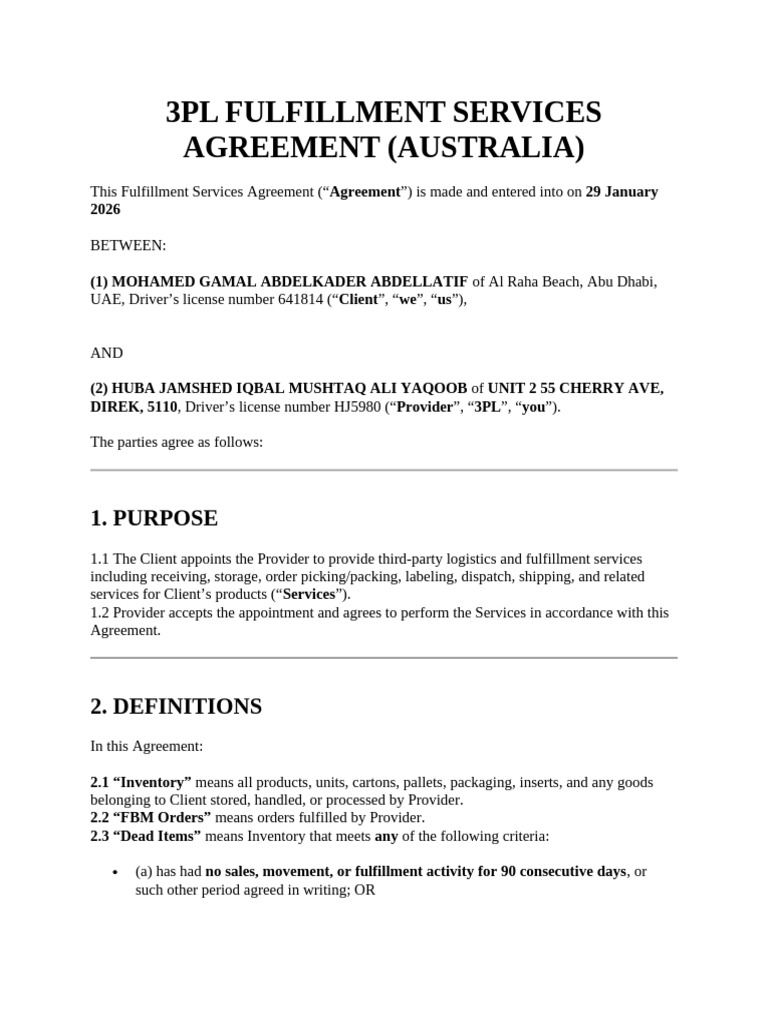 3pl Fulfillment Services Agreement | PDF | Indemnity | Inventory
