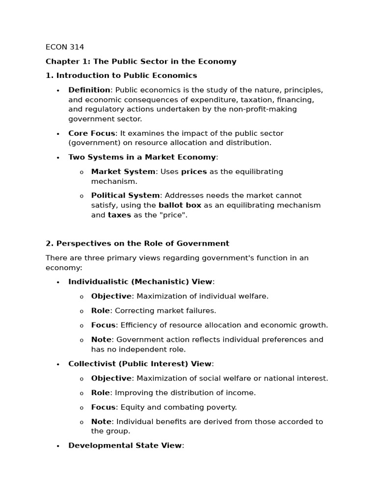 ECON 314 CH 1 | PDF | Fiscal Policy | Taxes