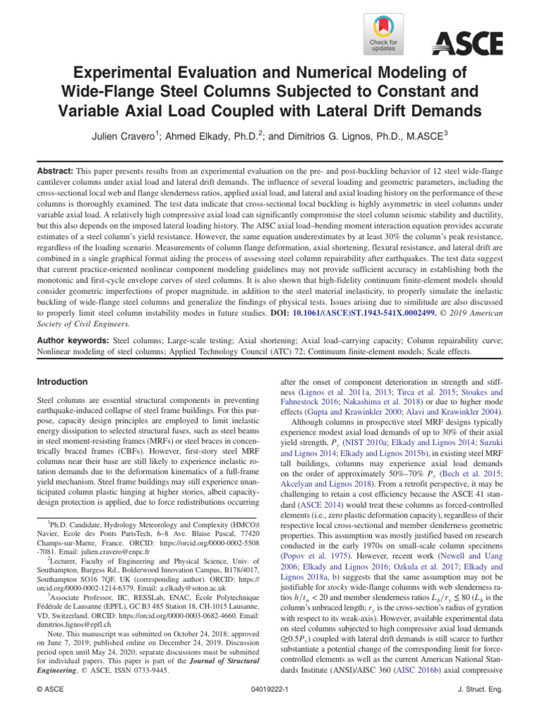 Cravero Et Al 2019 Experimental Evaluation and Numerical Modeling of ...